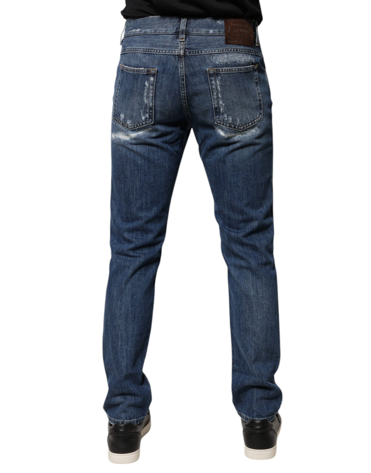 Jeans skinny en coton bleu délavé Dolce &amp; Gabbana