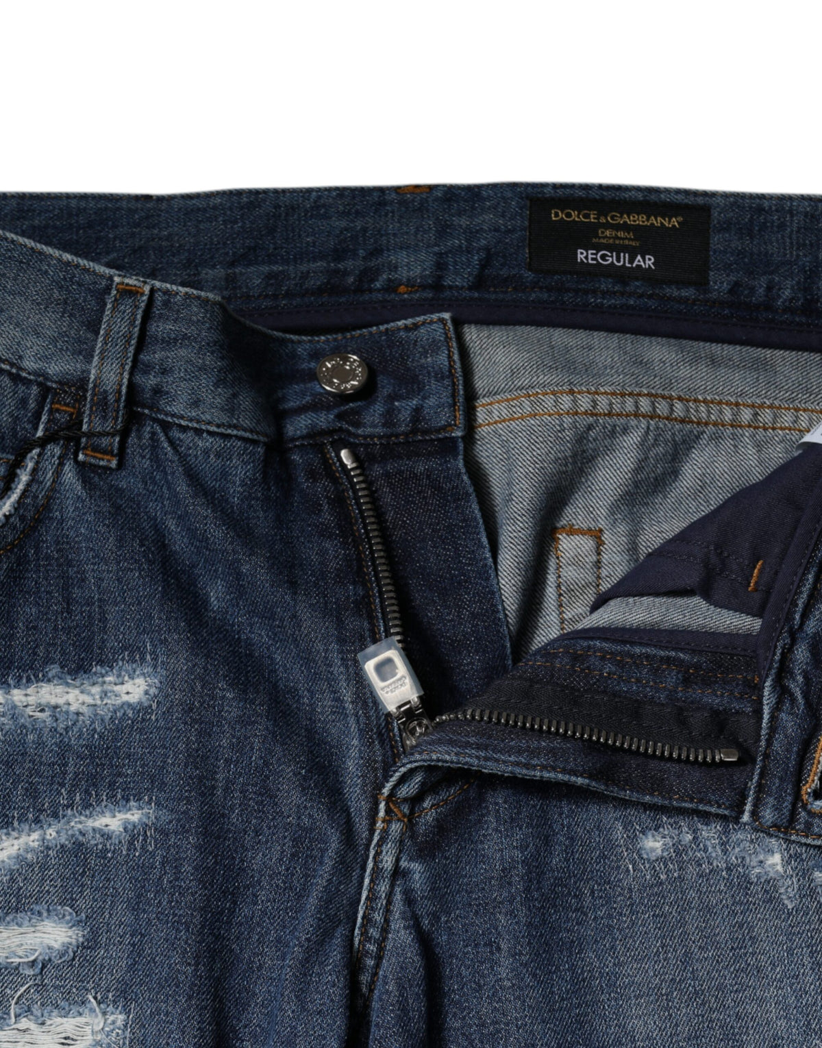 Jeans skinny en coton bleu délavé Dolce &amp; Gabbana