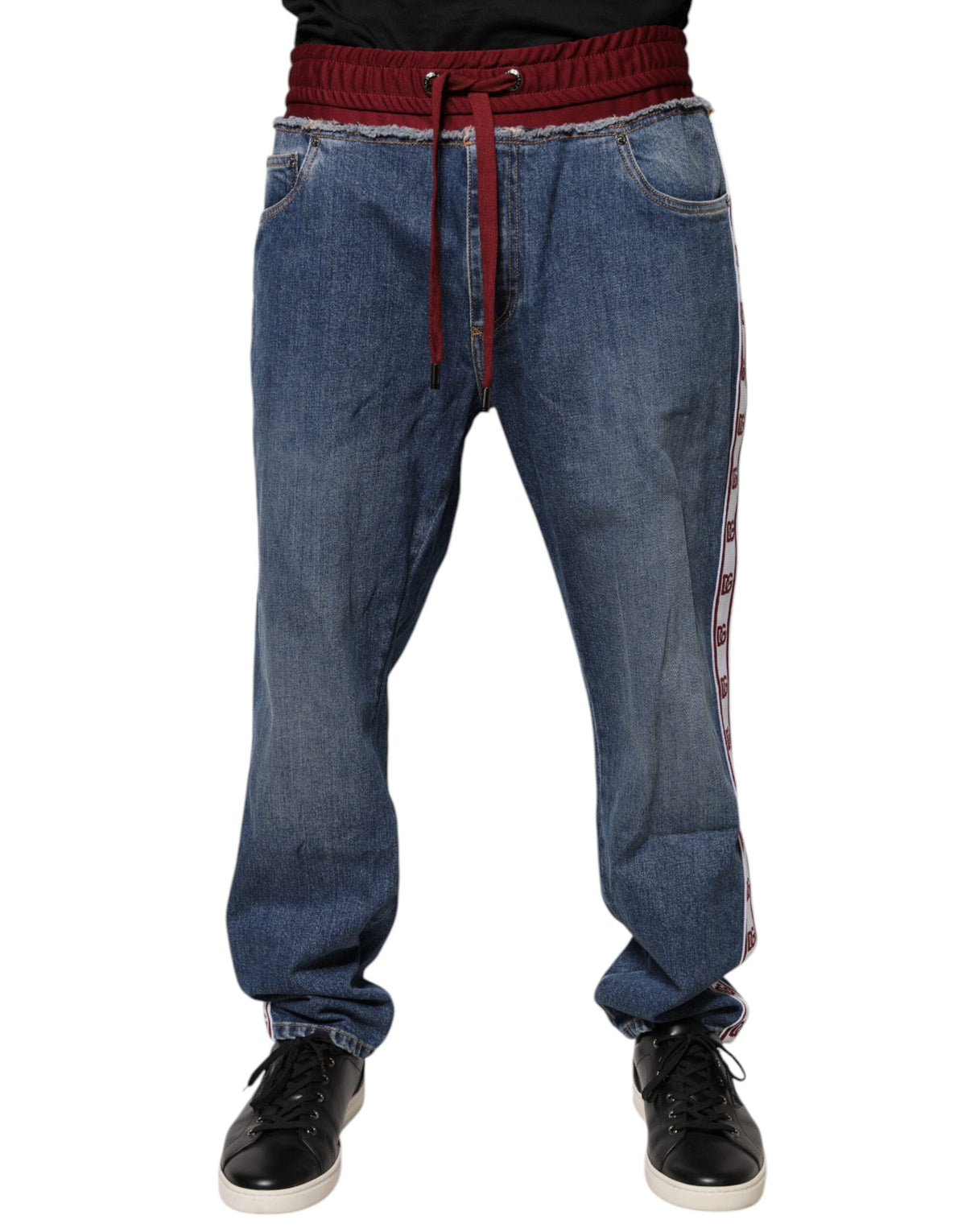 Jeans droit en coton stretch bleu Dolce &amp; Gabbana