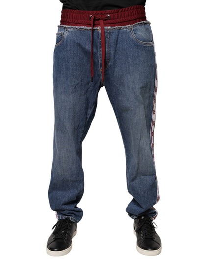 Dolce &amp; Gabbana blauwe stretch denim jeans met rechte pijpen