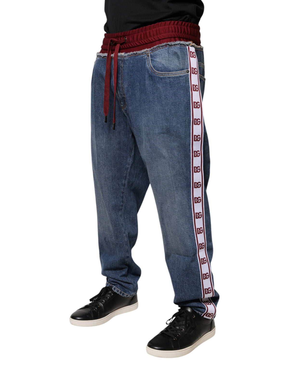 Jeans droit en coton stretch bleu Dolce &amp; Gabbana