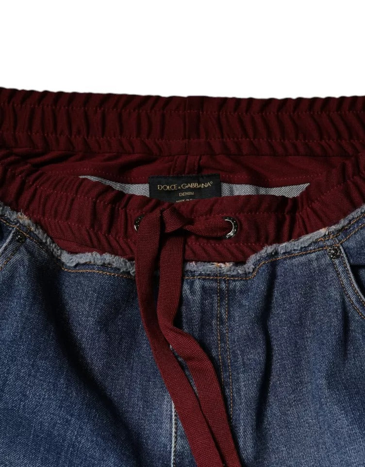 Jeans droit en coton stretch bleu Dolce &amp; Gabbana