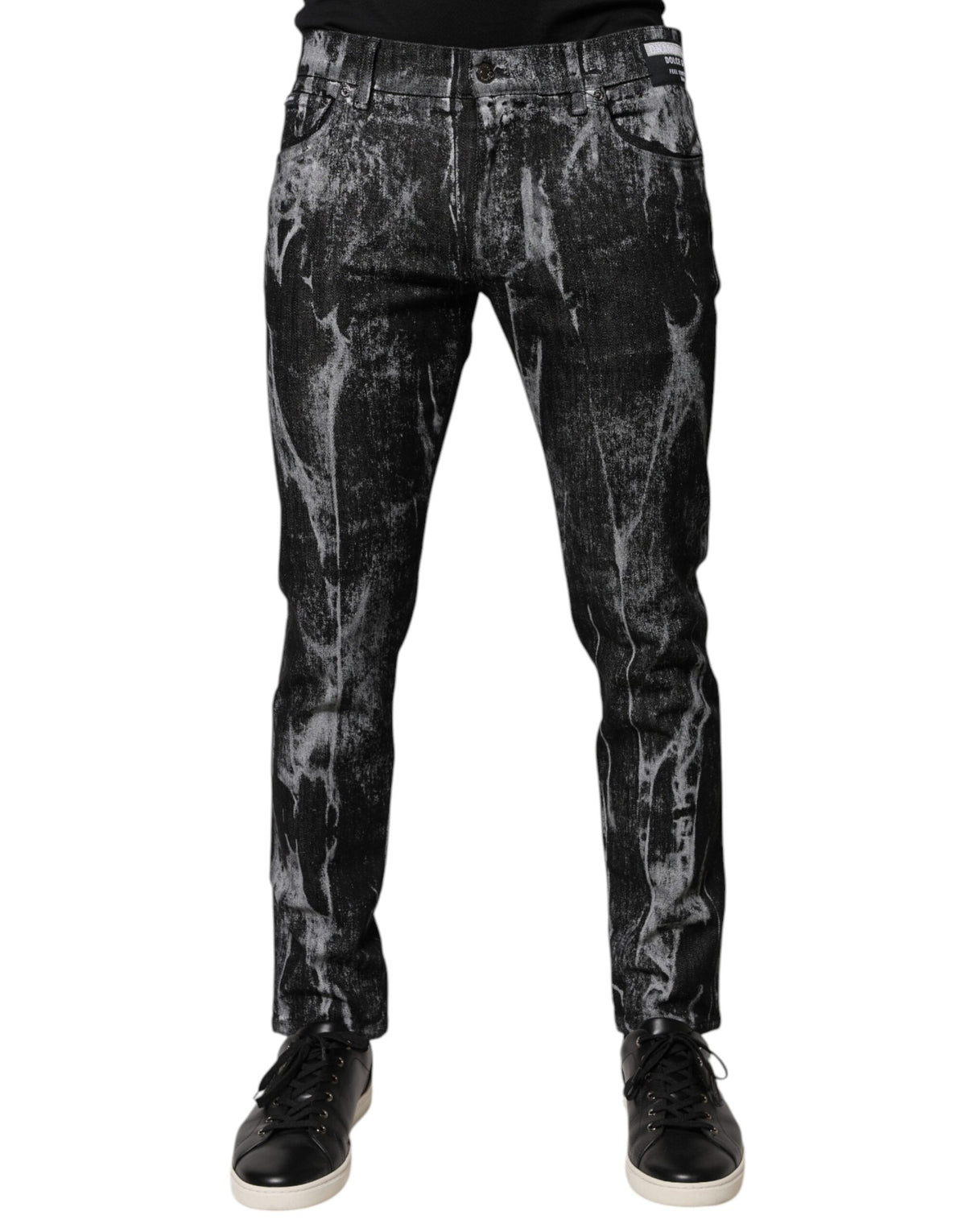 Jeans skinny en coton multicolore à motif tie-dye de Dolce &amp; Gabbana