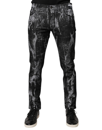Jeans skinny en coton multicolore à motif tie-dye de Dolce &amp; Gabbana