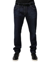 Jeans skinny en coton bleu foncé Dolce &amp; Gabbana