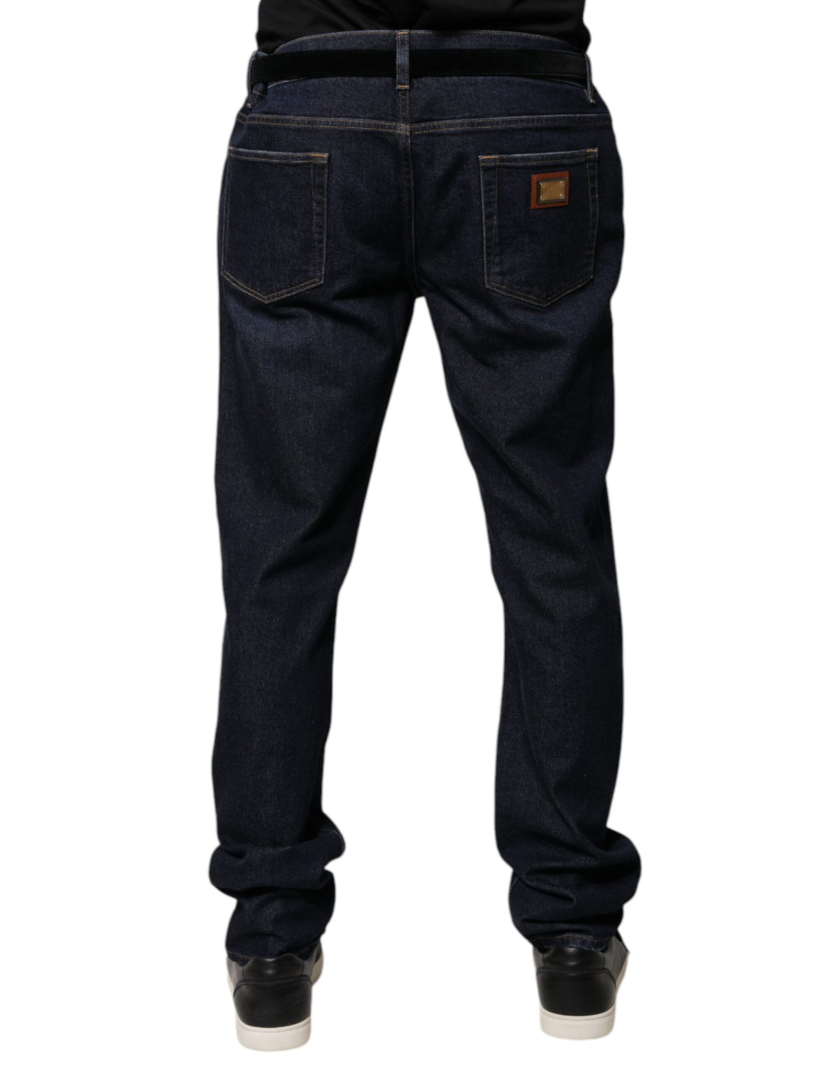 Jeans skinny en coton bleu foncé Dolce &amp; Gabbana
