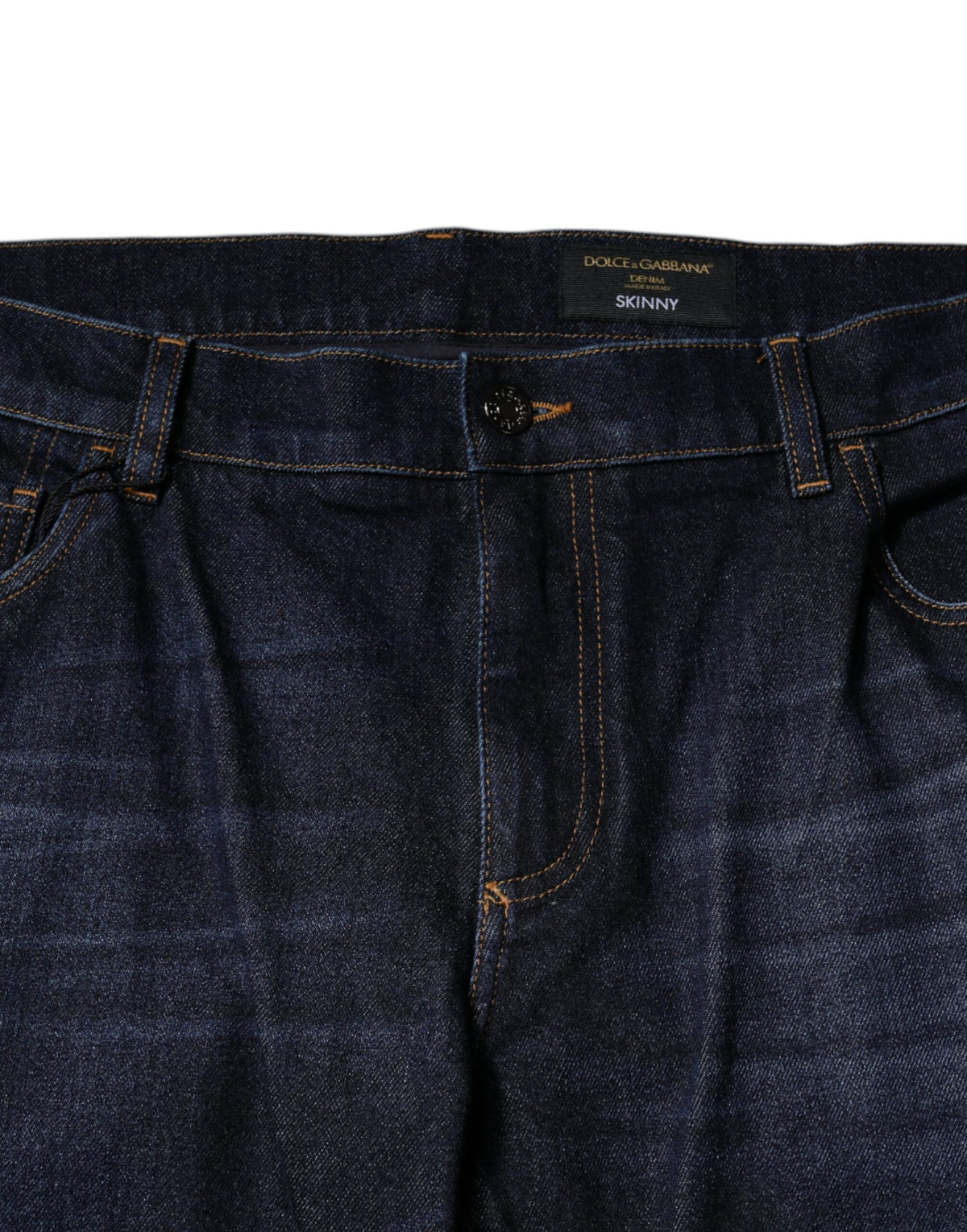 Jeans skinny en coton bleu foncé Dolce &amp; Gabbana