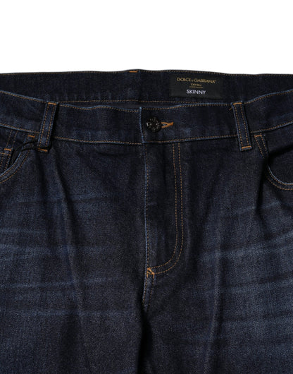 Jeans skinny en coton bleu foncé Dolce & Gabbana
