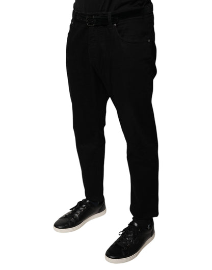 Dolce & Gabbana zwarte, rekbare katoenen skinny jeans met logo