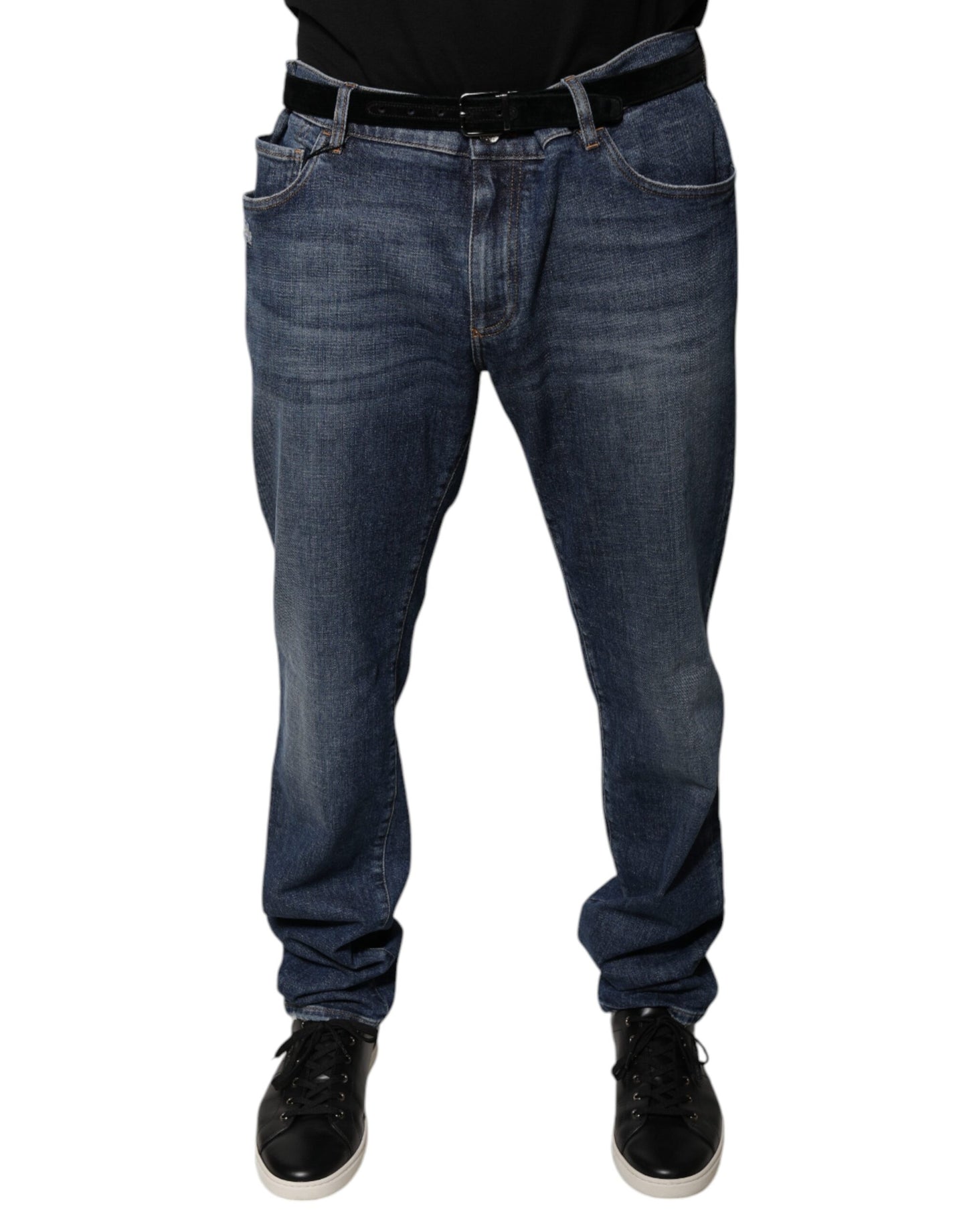 Dolce & Gabbana donkerblauwe katoenen skinny jeans met logo