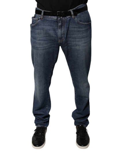 Dolce &amp; Gabbana donkerblauwe katoenen skinny jeans met logo