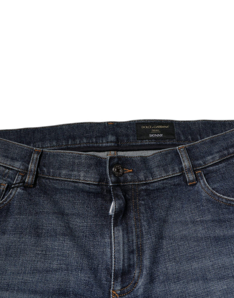 Dolce &amp; Gabbana donkerblauwe katoenen skinny jeans met logo