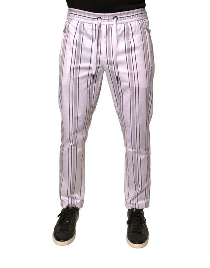 Pantalon skinny en coton à rayures blanches Dolce &amp; Gabbana
