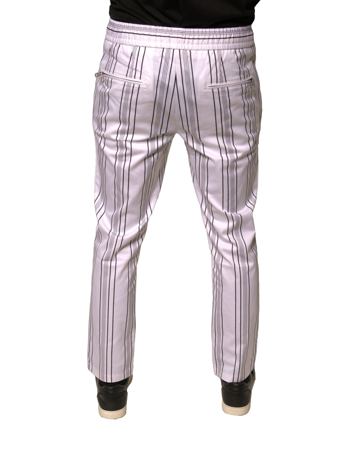 Pantalon skinny en coton à rayures blanches Dolce &amp; Gabbana