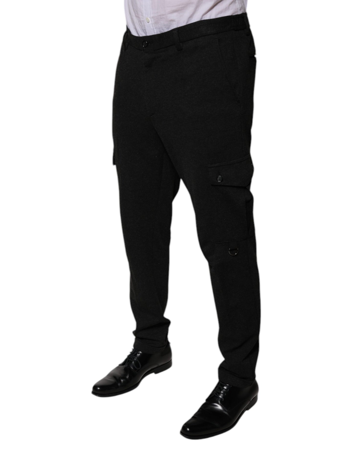 Pantalon cargo décontracté noir en viscose pour homme de Dolce & Gabbana