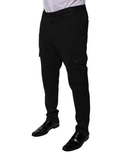 Pantalon cargo décontracté noir en viscose pour homme de Dolce & Gabbana