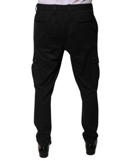 Pantalon cargo décontracté noir en viscose pour homme de Dolce & Gabbana