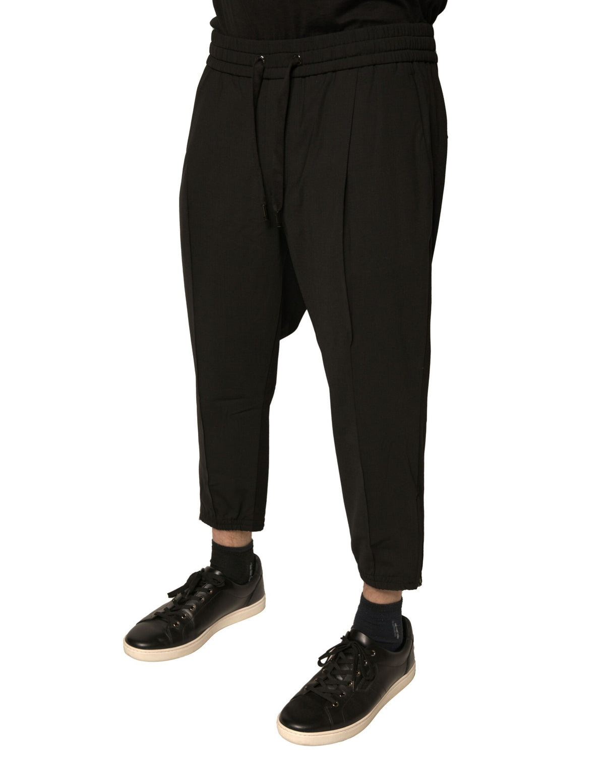 Pantalon de jogging en laine noire Dolce &amp; Gabbana