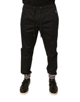 Pantalon de jogging en coton extensible noir Dolce &amp; Gabbana