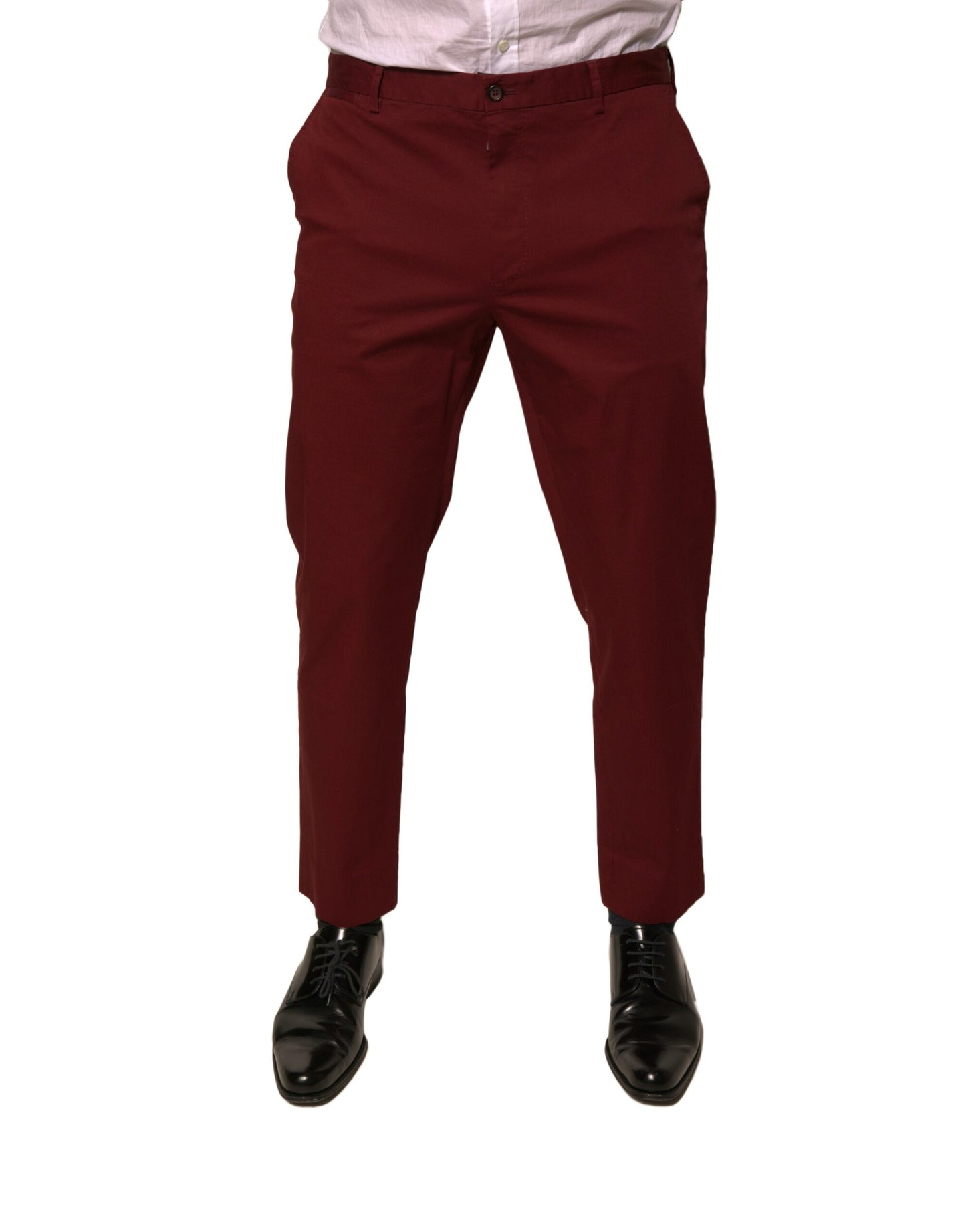 Pantalon tailleur slim en coton marron pour homme de Dolce & Gabbana