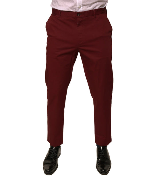 Pantalon tailleur slim en coton marron pour homme de Dolce & Gabbana