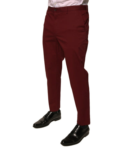 Pantalon tailleur slim en coton marron pour homme de Dolce & Gabbana