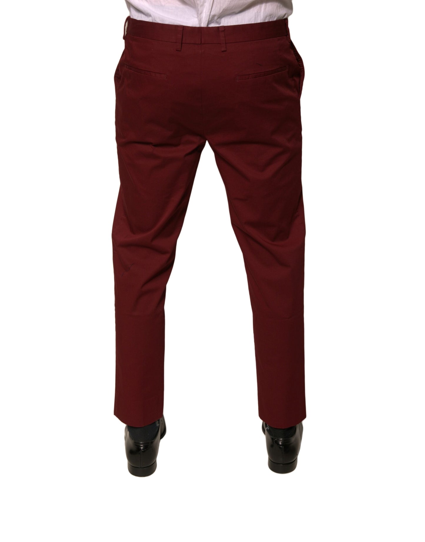 Pantalon tailleur slim en coton marron pour homme de Dolce & Gabbana