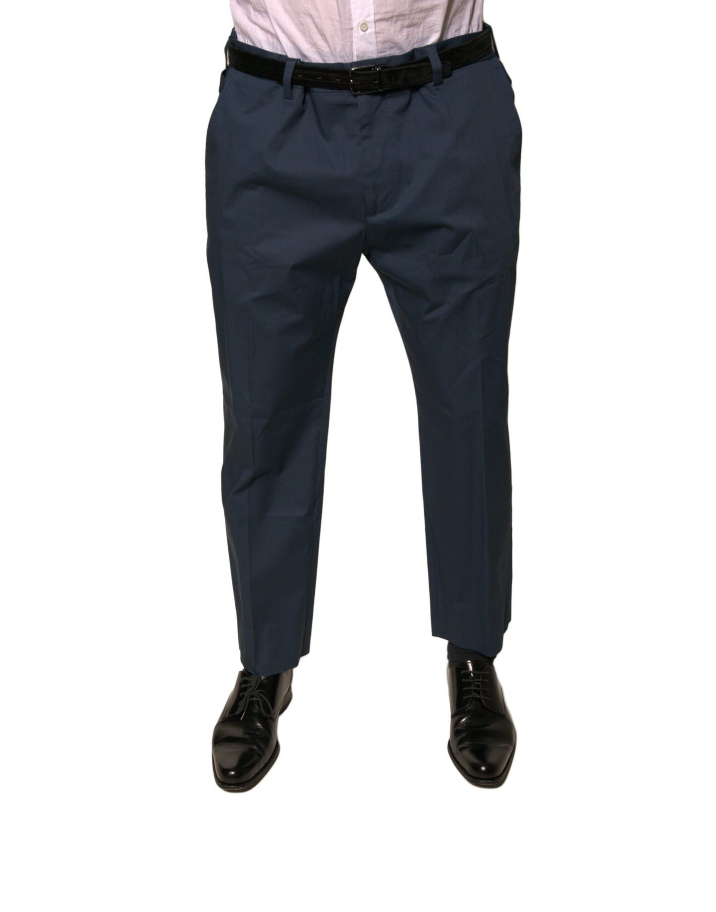 Dolce & Gabbana Blauwe Katoenen Slim Fit Broek voor Heren