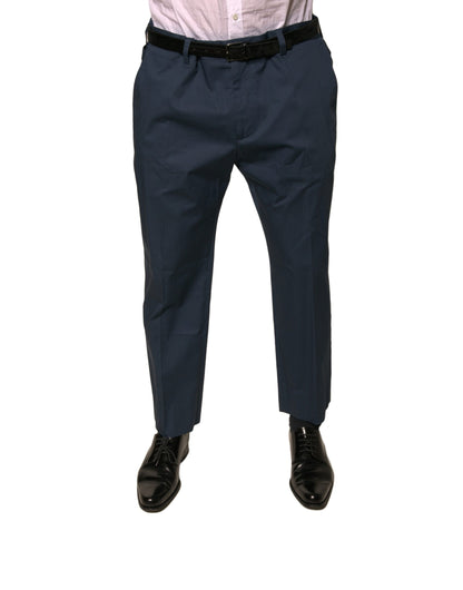 Dolce & Gabbana Blauwe Katoenen Slim Fit Broek voor Heren