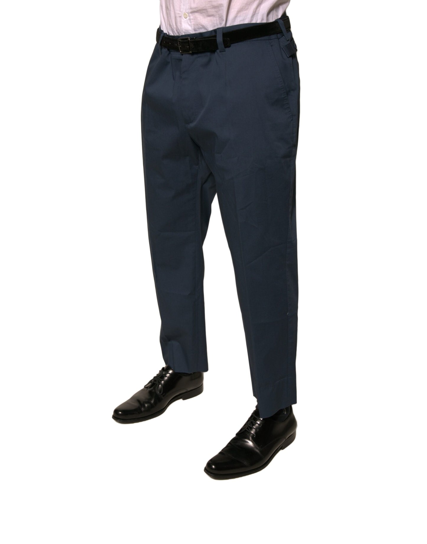 Dolce & Gabbana Blauwe Katoenen Slim Fit Broek voor Heren