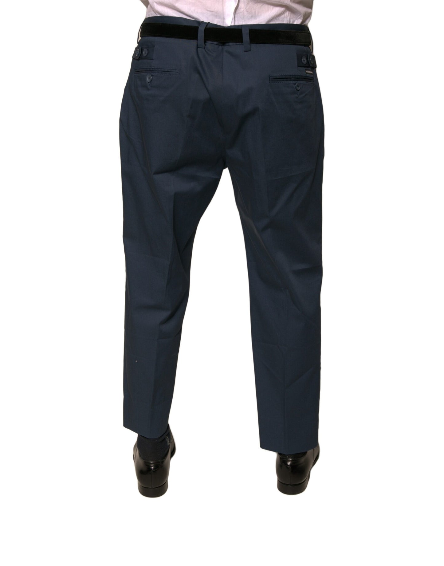 Dolce & Gabbana Blauwe Katoenen Slim Fit Broek voor Heren