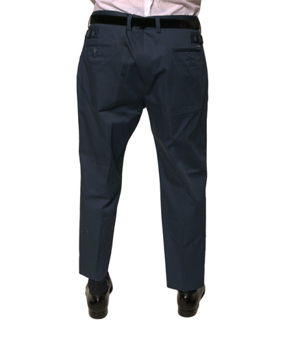 Dolce & Gabbana Blauwe Katoenen Slim Fit Broek voor Heren