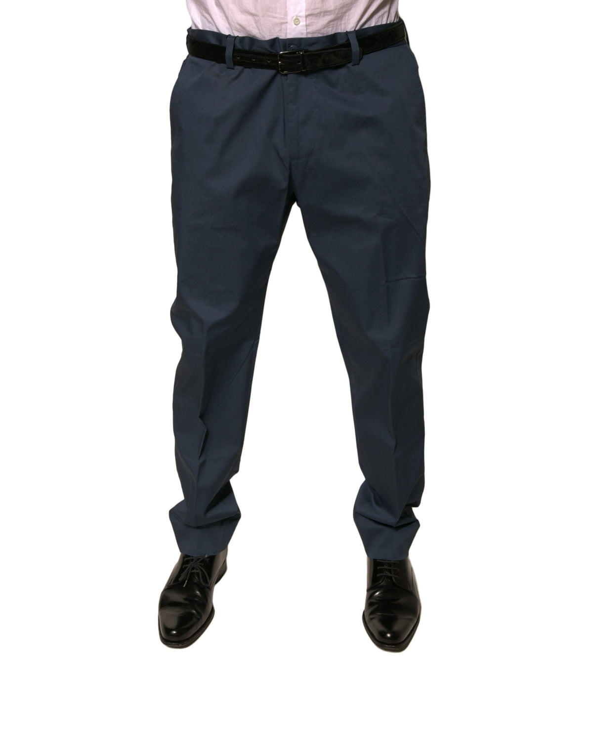 Pantalon habillé slim en coton stretch bleu foncé pour homme Dolce &amp; Gabbana