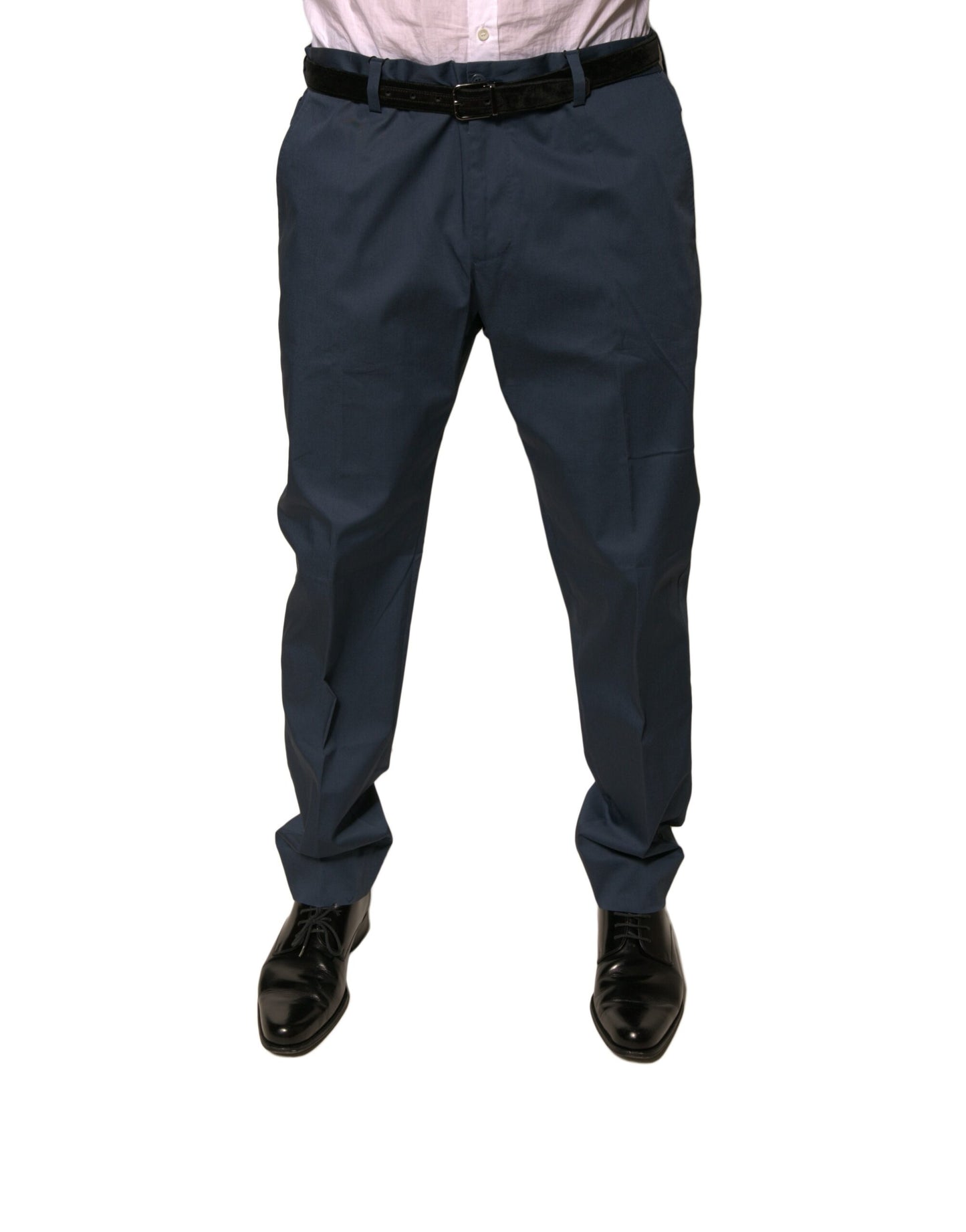 Pantalon habillé slim en coton stretch bleu foncé pour homme Dolce &amp; Gabbana