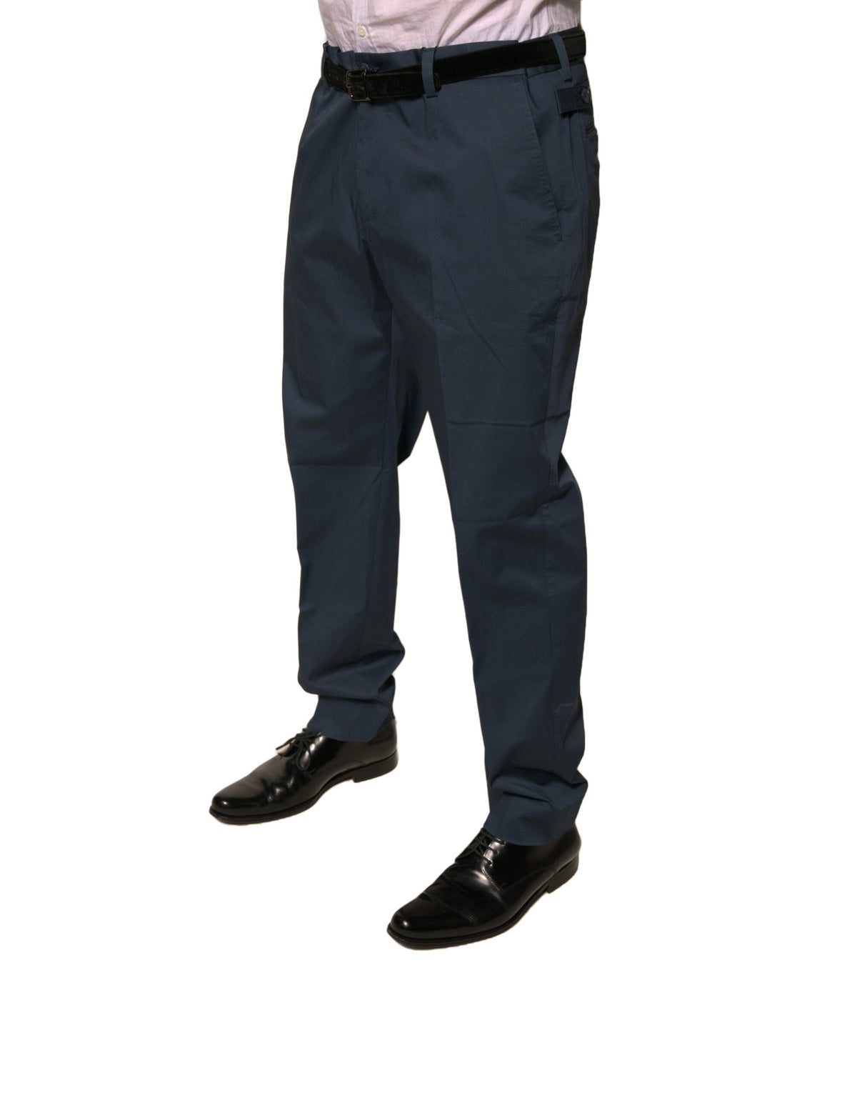 Pantalon habillé slim en coton stretch bleu foncé pour homme Dolce &amp; Gabbana
