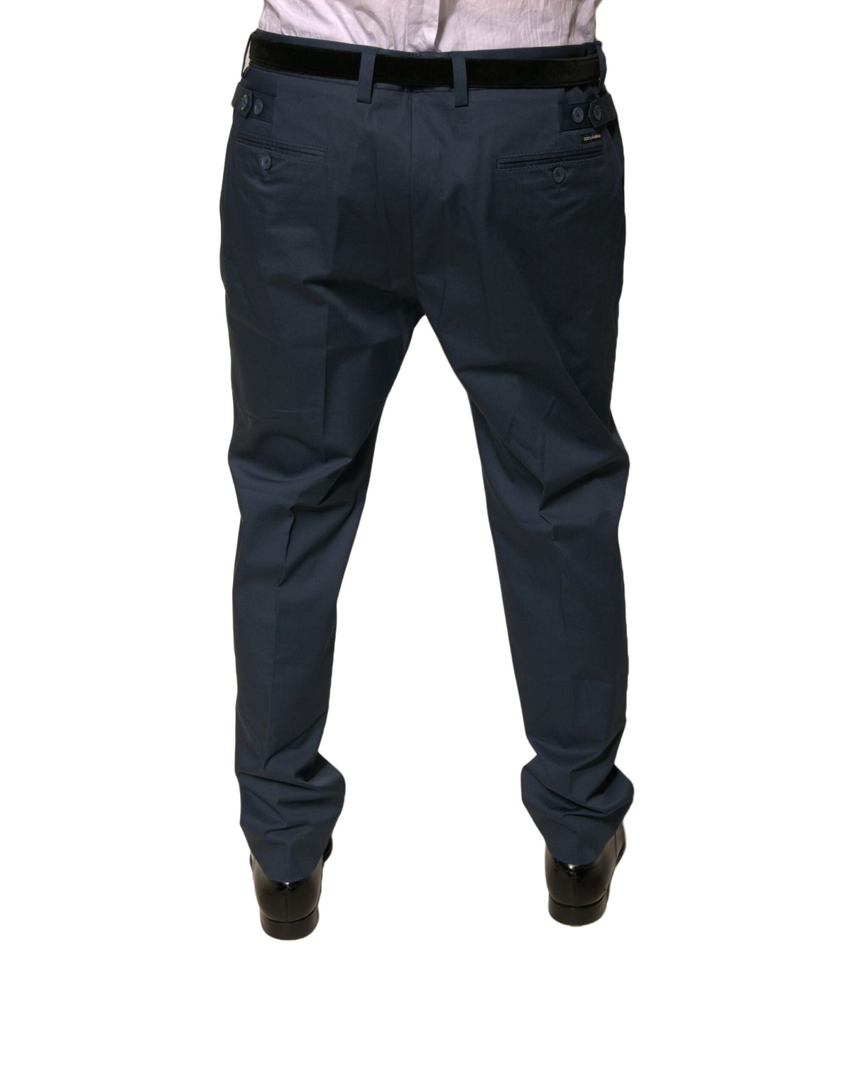 Pantalon habillé slim en coton stretch bleu foncé pour homme Dolce &amp; Gabbana