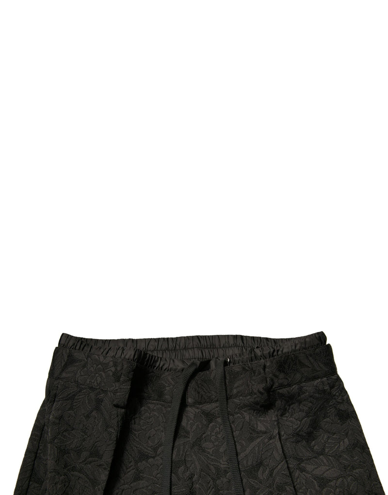 Pantalon tailleur slim pour homme en brocart de polyester noir Dolce &amp; Gabbana