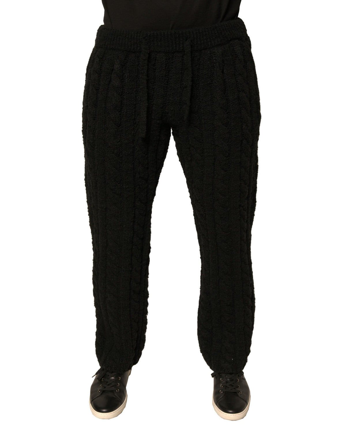 Pantalon skinny en laine noire à maille de Dolce &amp; Gabbana
