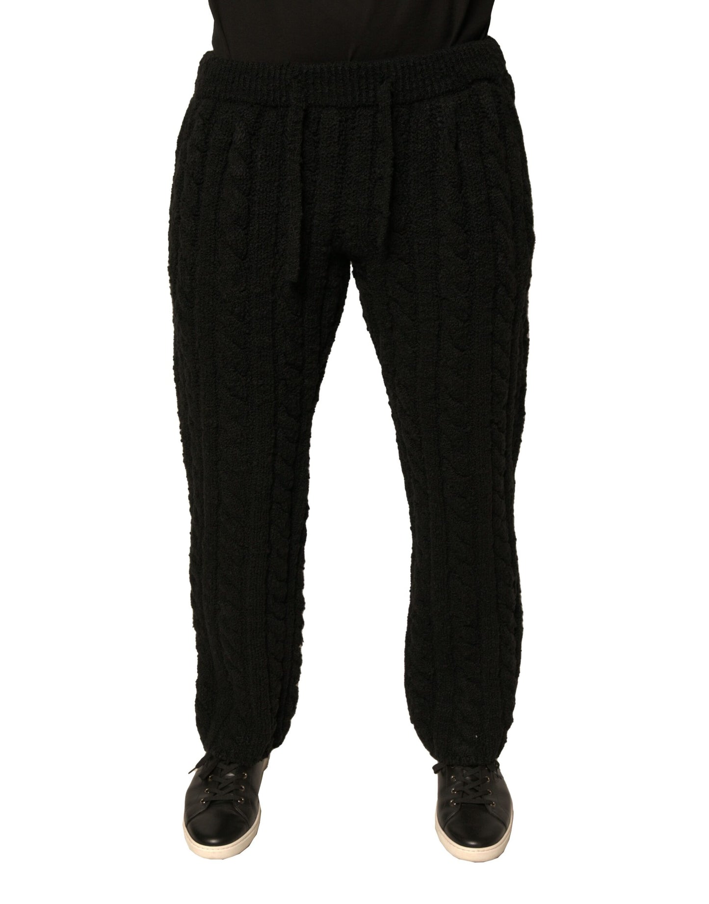 Pantalon skinny en laine noire à maille de Dolce &amp; Gabbana