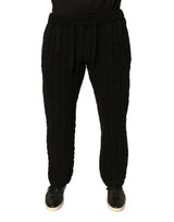 Pantalon skinny en laine noire à maille de Dolce &amp; Gabbana