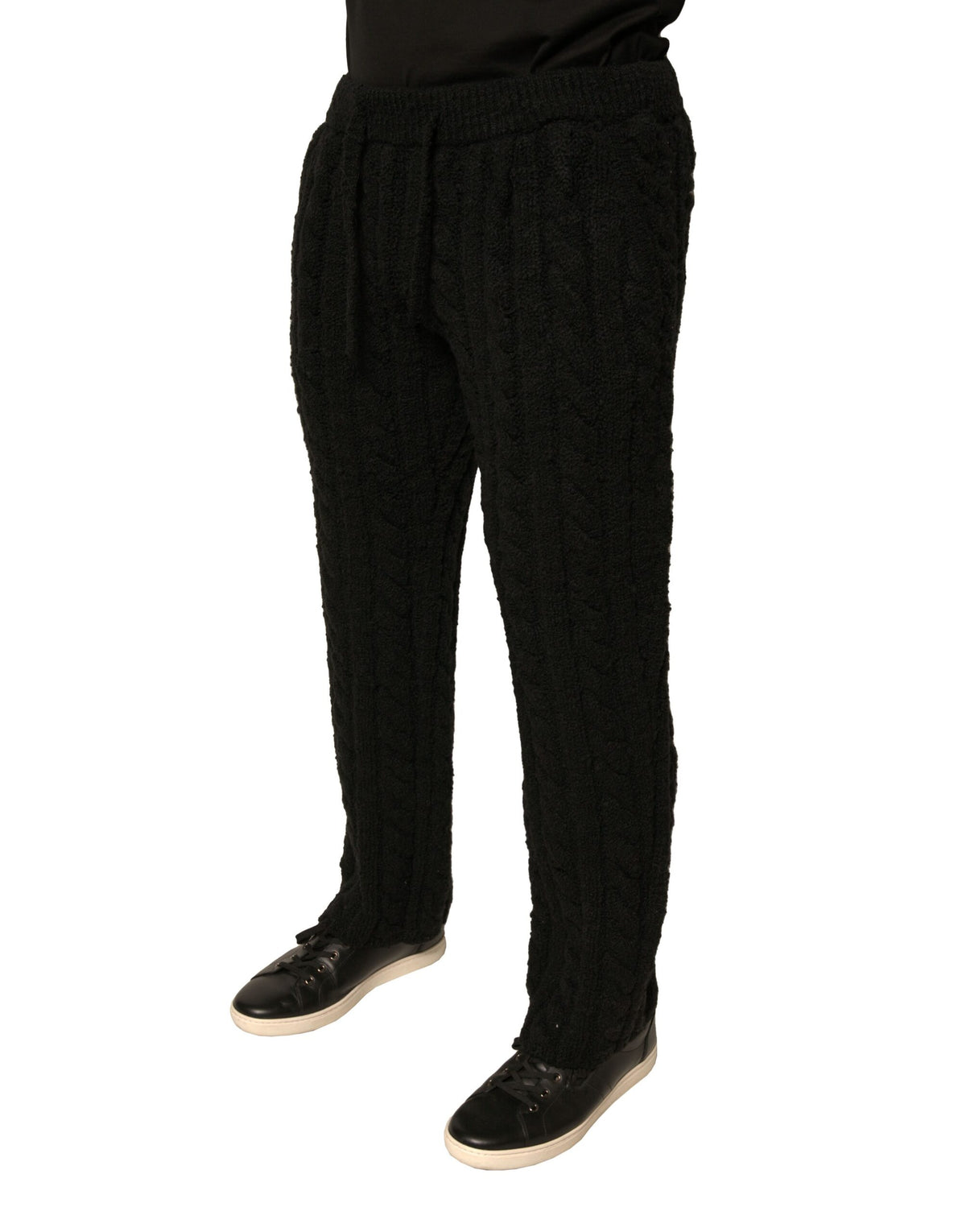 Pantalon skinny en laine noire à maille de Dolce &amp; Gabbana