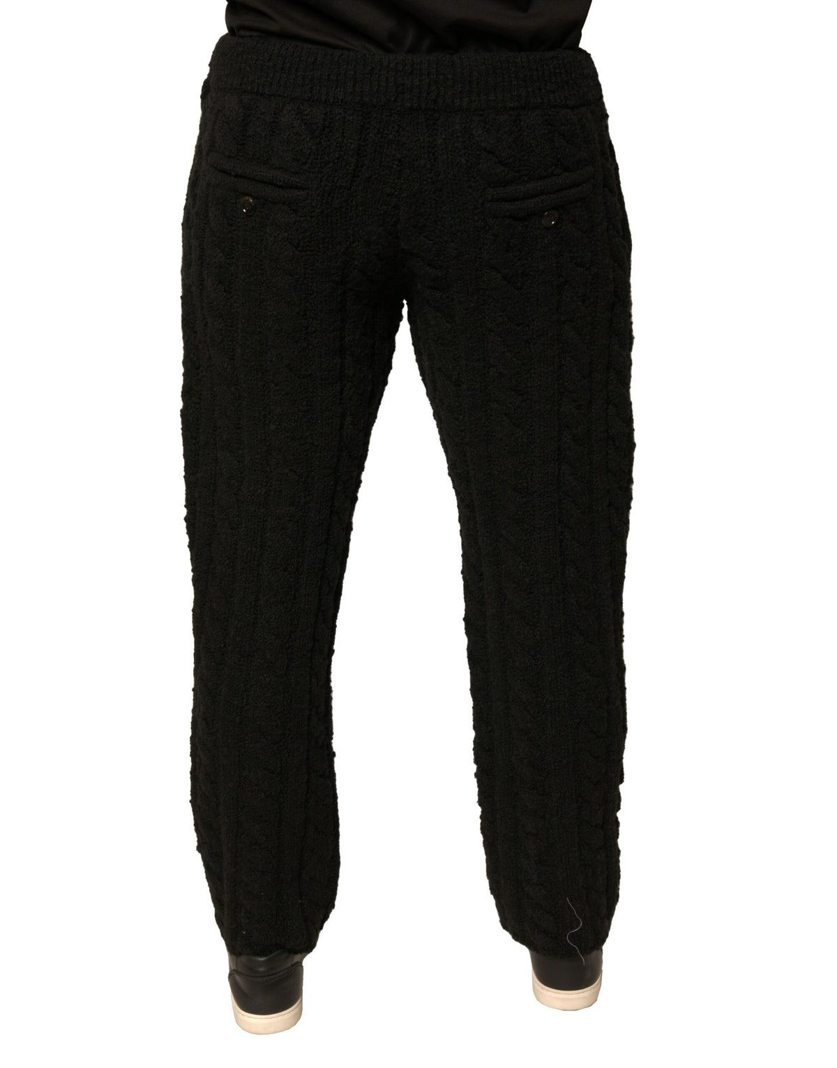 Pantalon skinny en laine noire à maille de Dolce &amp; Gabbana