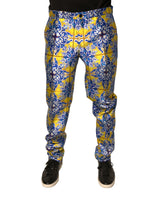 Pantalon skinny en soie multicolore Majolica de Dolce &amp; Gabbana