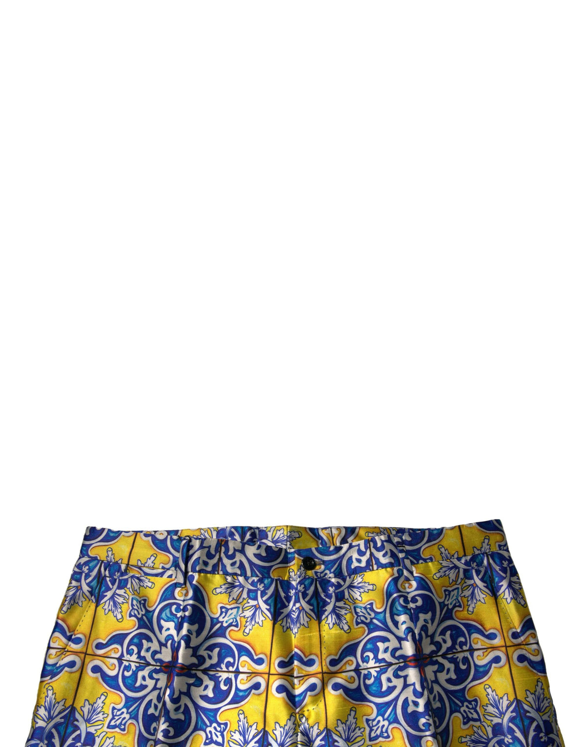 Pantalon skinny en soie multicolore Majolica de Dolce &amp; Gabbana