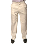 Dolce & Gabbana Off White Straight Dress Pants - Authentic Luxury