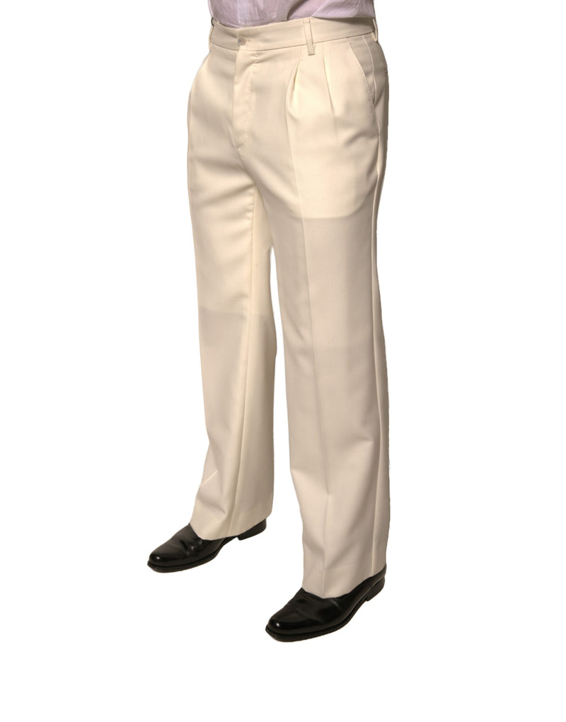 Dolce & Gabbana Off White Straight Dress Pants - Authentic Luxury