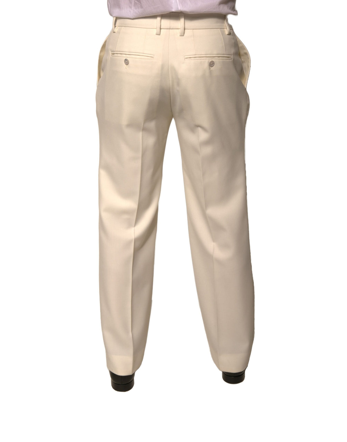 Dolce & Gabbana Off White Straight Dress Pants - Authentic Luxury