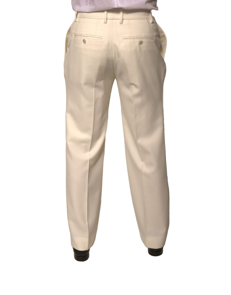 Dolce & Gabbana Off White Straight Dress Pants - Authentic Luxury