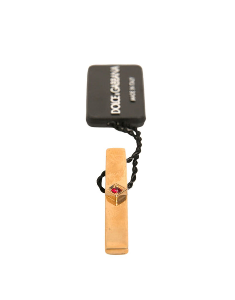 Dolce &amp; Gabbana gouden messing kristal merk stropdas clip bar