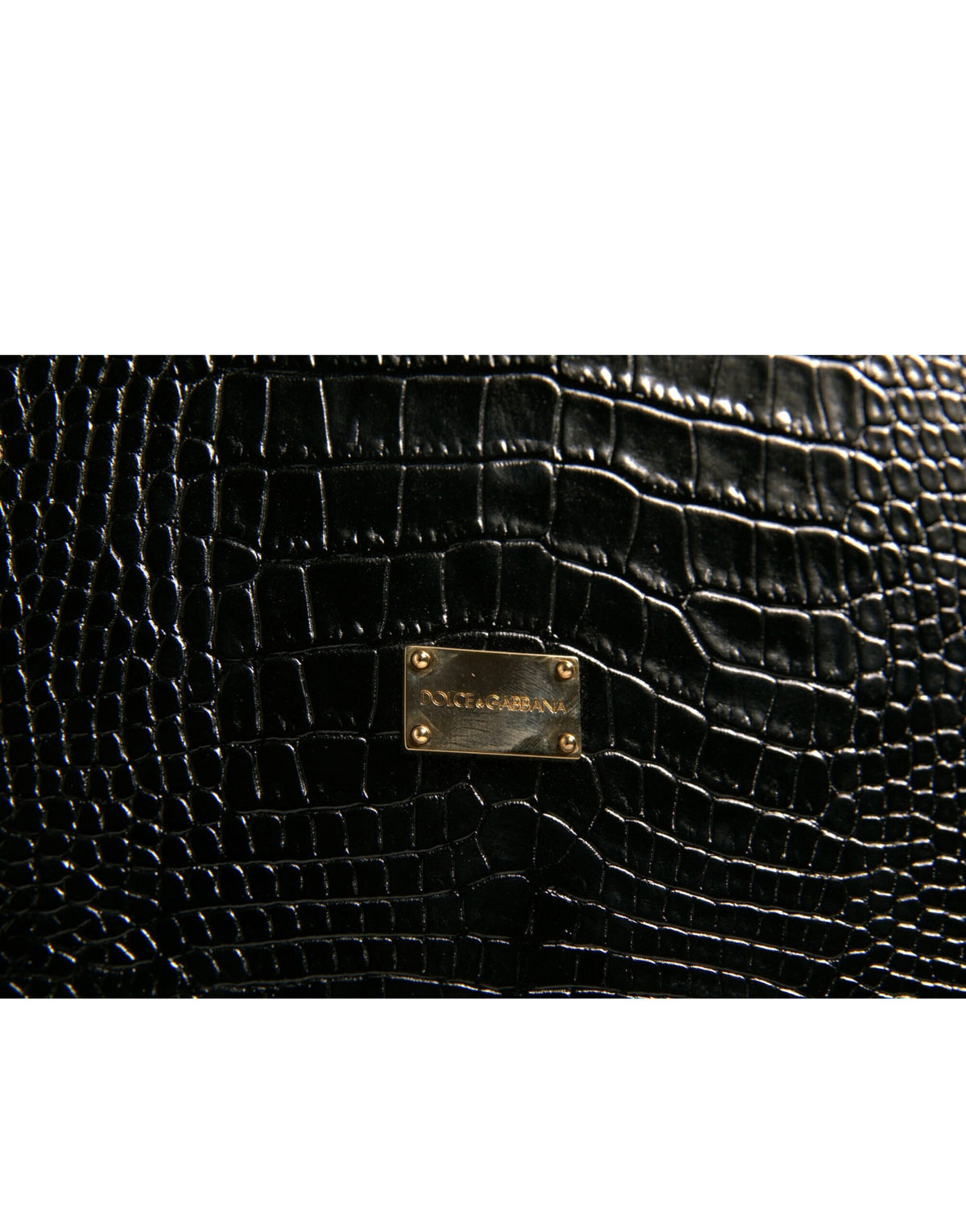 Porte-plaque élégant en cuir noir avec logo Dolce &amp; Gabbana